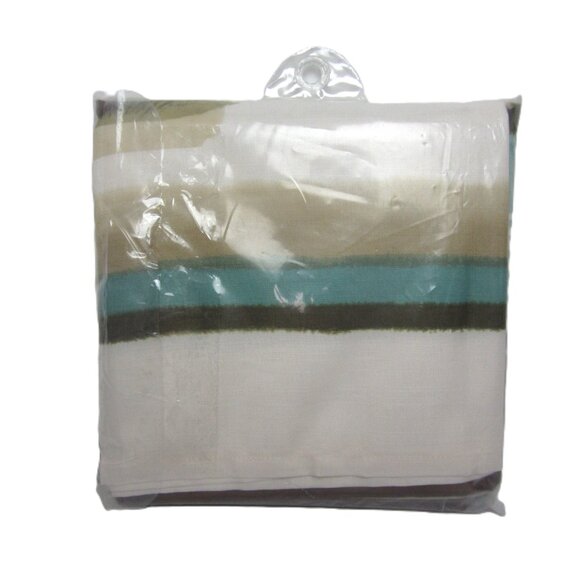 Croft & Barrow NEW Palm Isle Trees Seafoam Green Beige Brown Shower Curtain - Picture 5 of 5